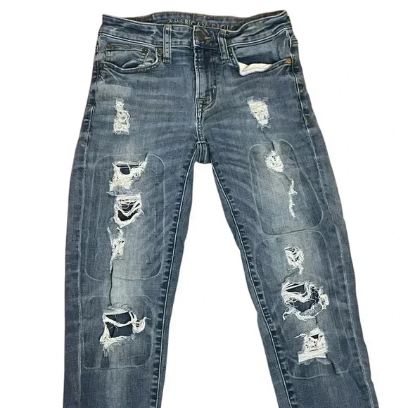 American Eagle Jeans Men Size 28 x 30 Medium Wash Distressed Athletic Skinny - Picture 2 of 11